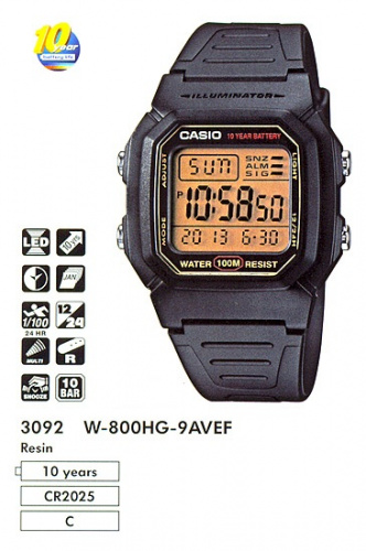 Часы наручные CASIO W-800HG-9A фото 2