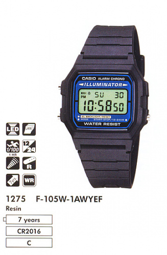 Часы наручные CASIO F 105W 1A  фото 2